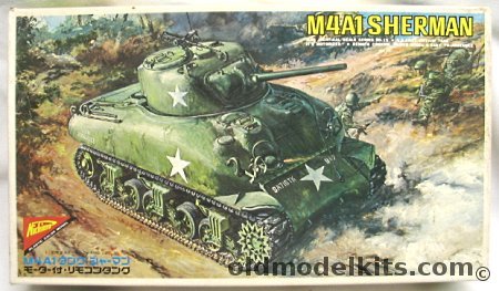 Nichimo 1/35 Remote Control Motorized M4A1 Sherman Tank, 13 plastic model kit